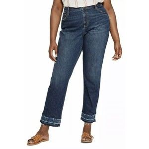 Universal Thread Raw Edge Hem Boyfriend Dark Wash Jeans Women’s Plus Size 26